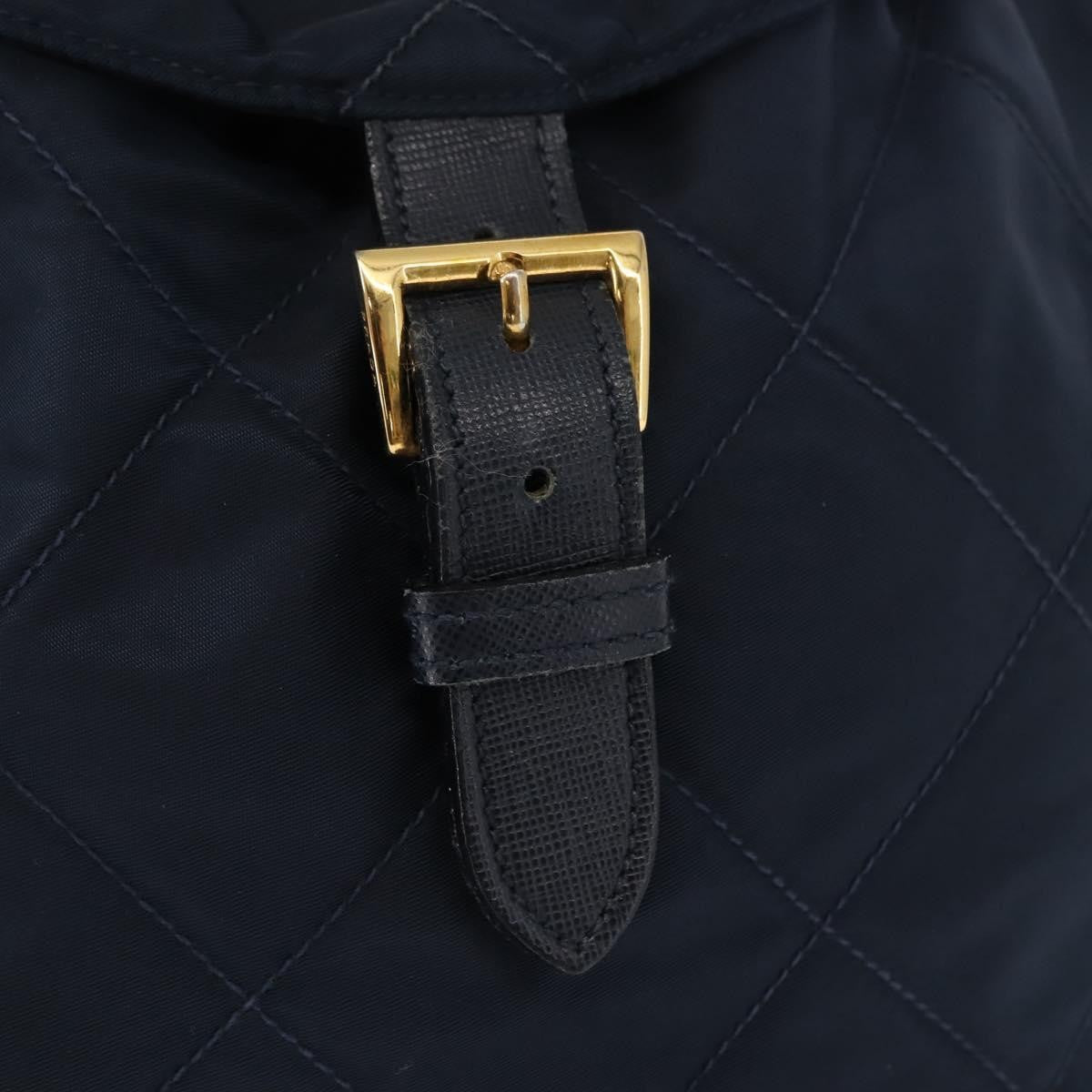 Prada Buckle Backpack Quilted Tessuto, NAVY, NYLON, Backpack