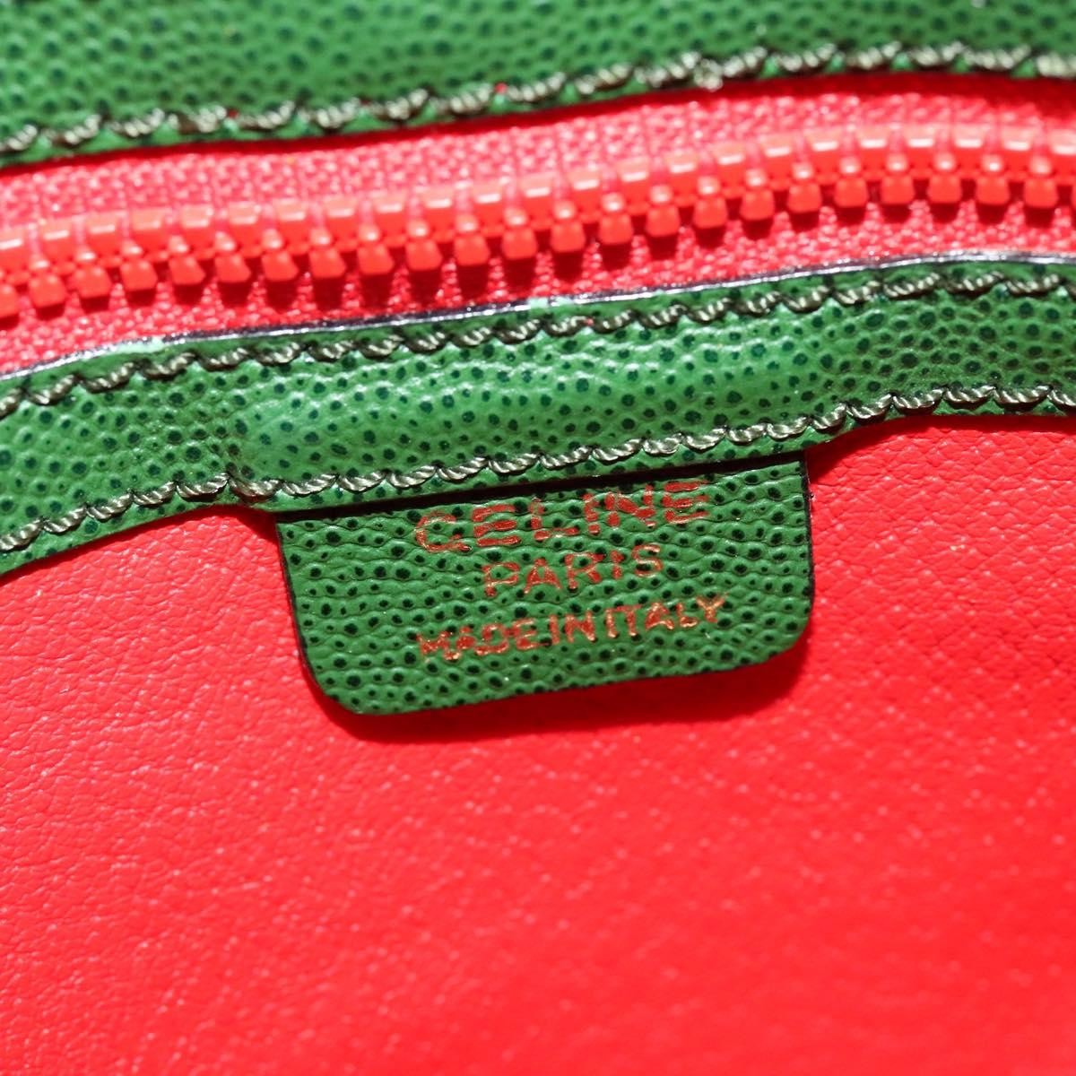 Celine Shoulder Bag Leather, GREEN, LEATHER, Shoulder bag