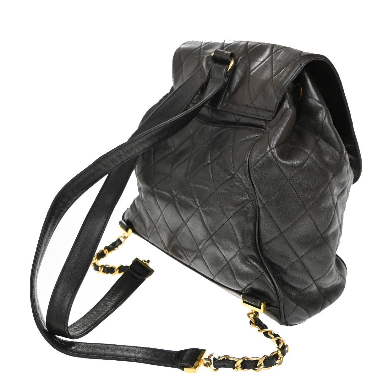 Chanel Vintage CC Flap Backpack Leather, BROWN, LEATHER, Backpack