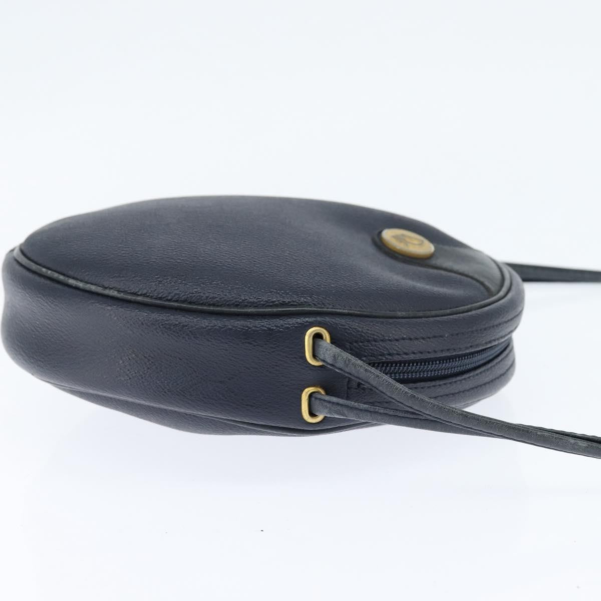 Christian Dior Vintage Honeycomb Shoulder Bag Canvas and Leather, NAVY, PVC, Shoulder bag