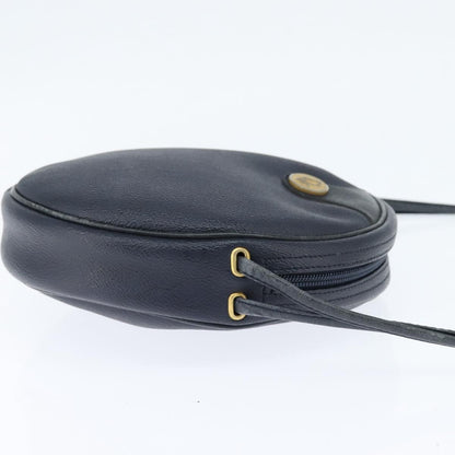 Christian Dior Vintage Honeycomb Shoulder Bag Canvas and Leather, NAVY, PVC, Shoulder bag