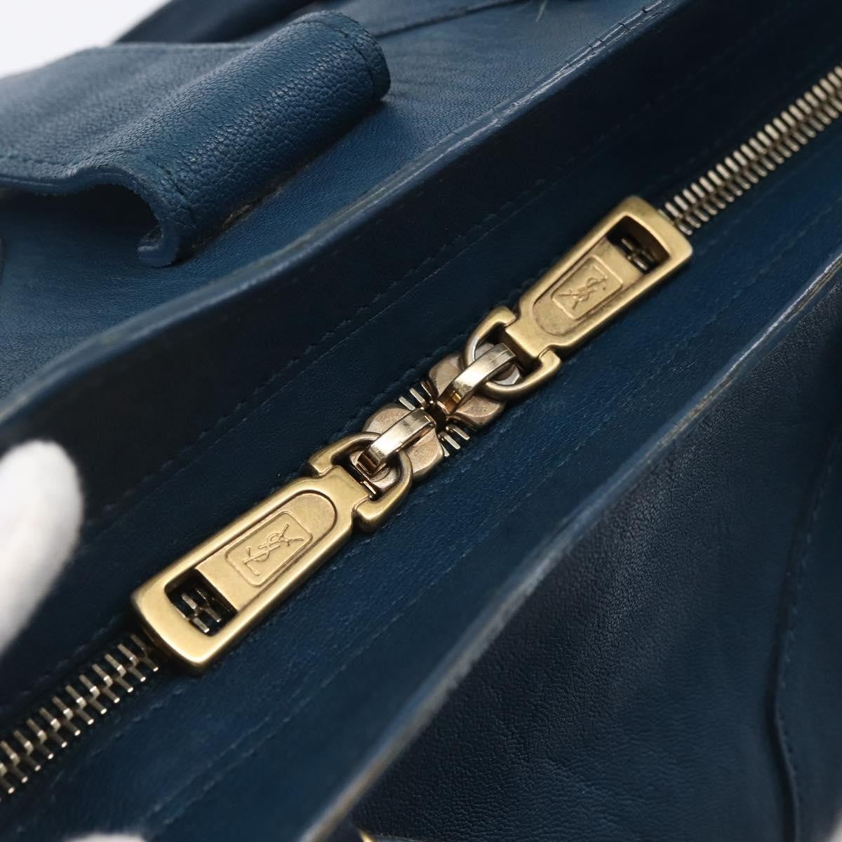 Saint Laurent Chyc Cabas Tote Leather, BLUE, LEATHER, Tote bag