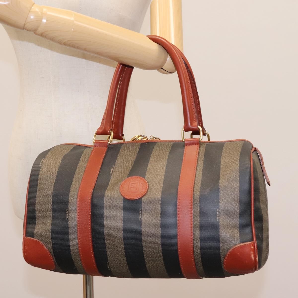 Fendi Vintage Pequin Convertible Boston Bag Coated Canvas, Multicolour, Canvas, Travel Bag