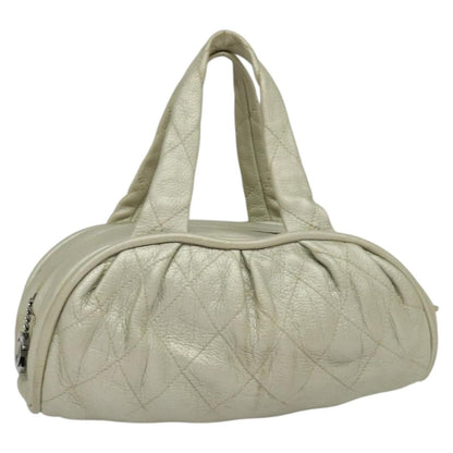 Chanel Le Marais Bowler Bag Quilted Leather, SILVER, LEATHER, Handbag