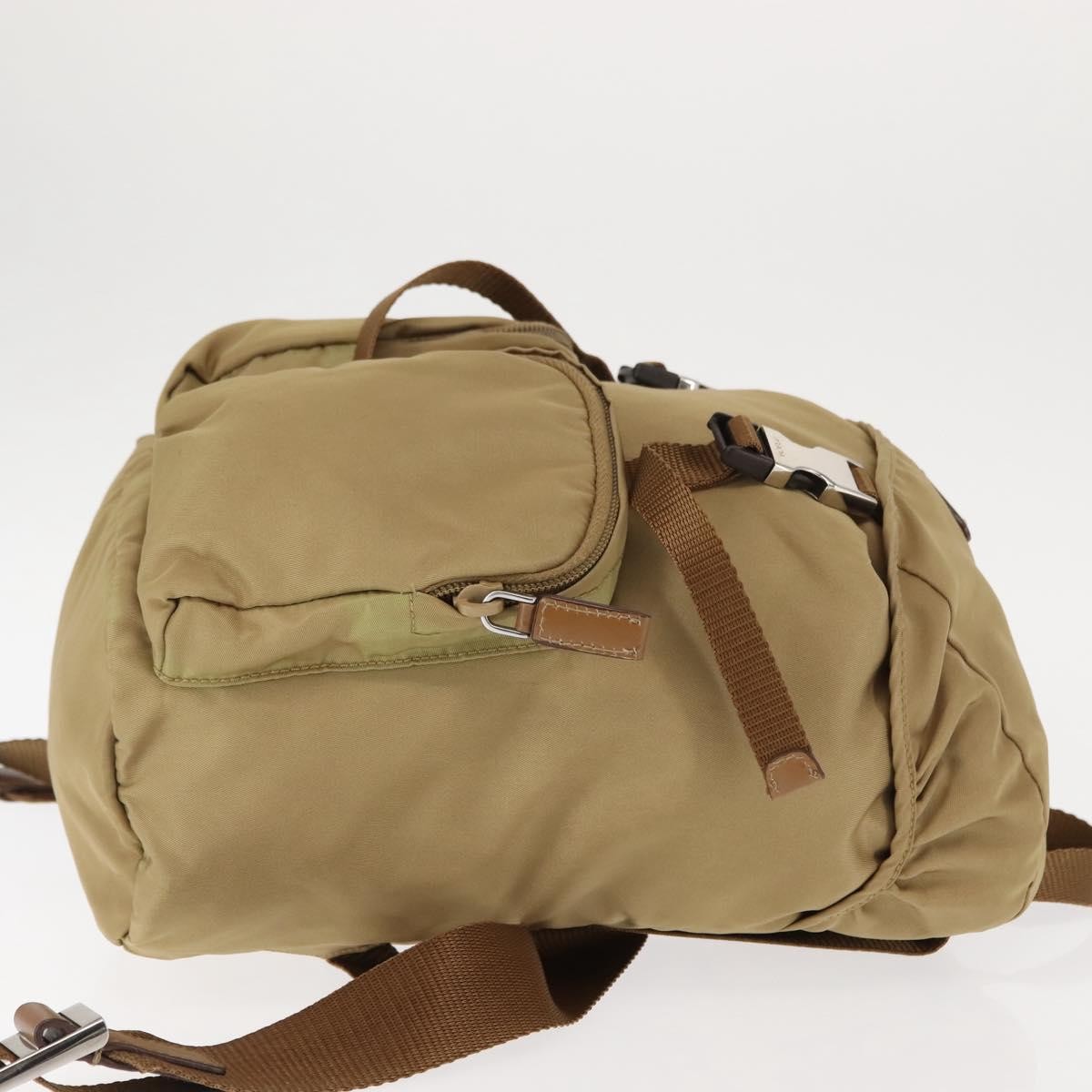 Prada Double Pocket Buckle Backpack Tessuto, BEIGE, NYLON, Backpack