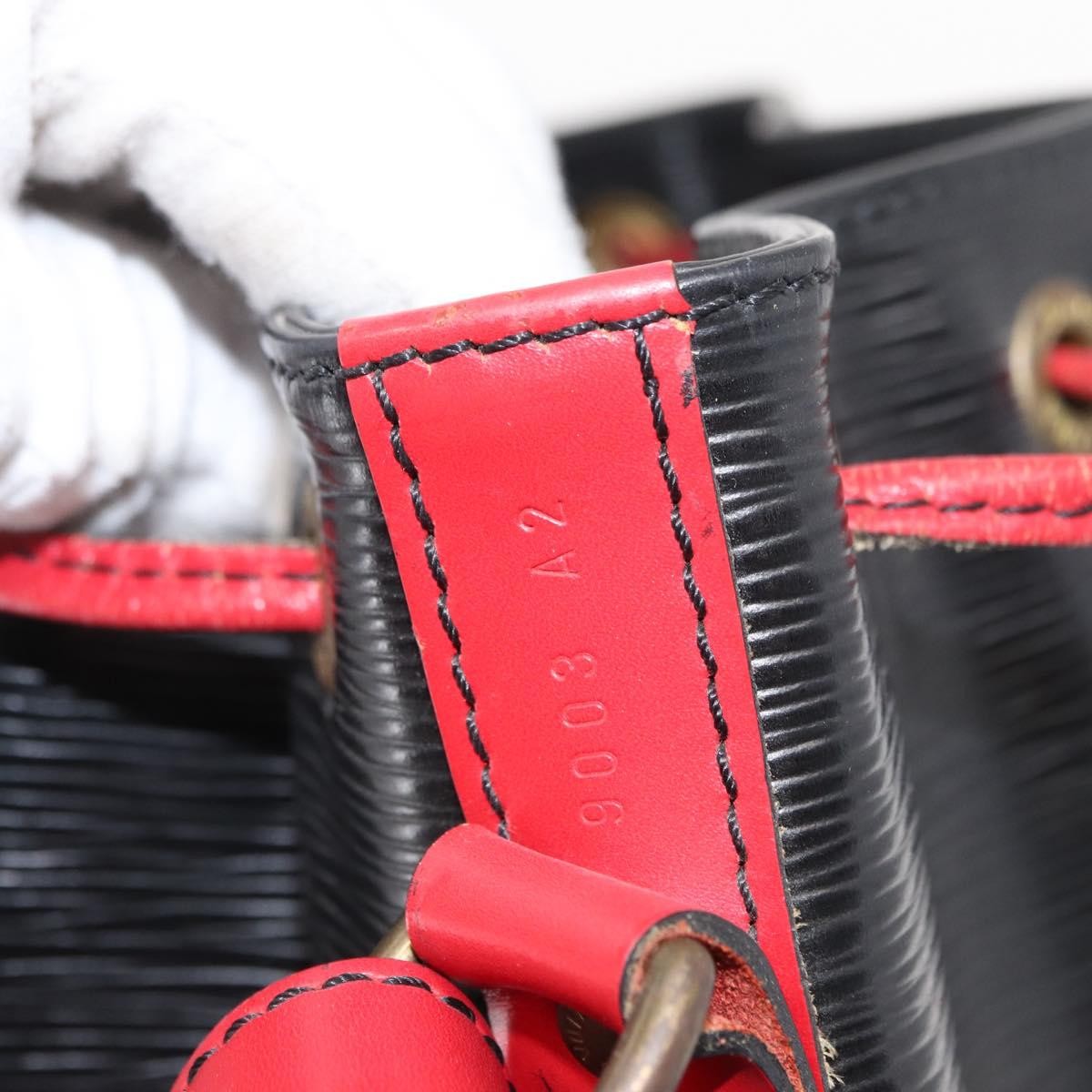 Louis Vuitton Bicolor Noe Handbag Epi Leather, BLACK, LEATHER, Shoulder bag