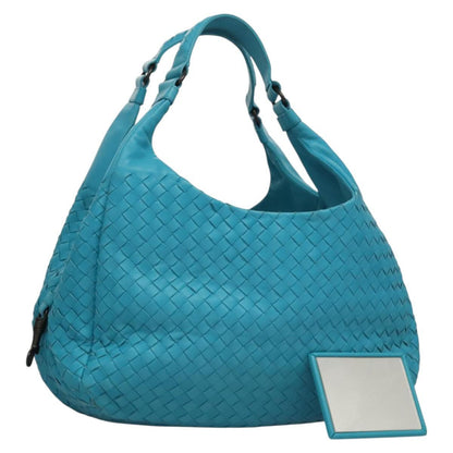 Bottega Veneta Campana Hobo Intrecciato Nappa, BLUE, LEATHER, Handbag