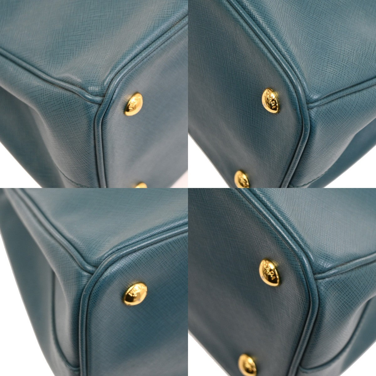 Prada Double Zip Lux Tote Saffiano Leather, GREEN, LEATHER, Tote bag