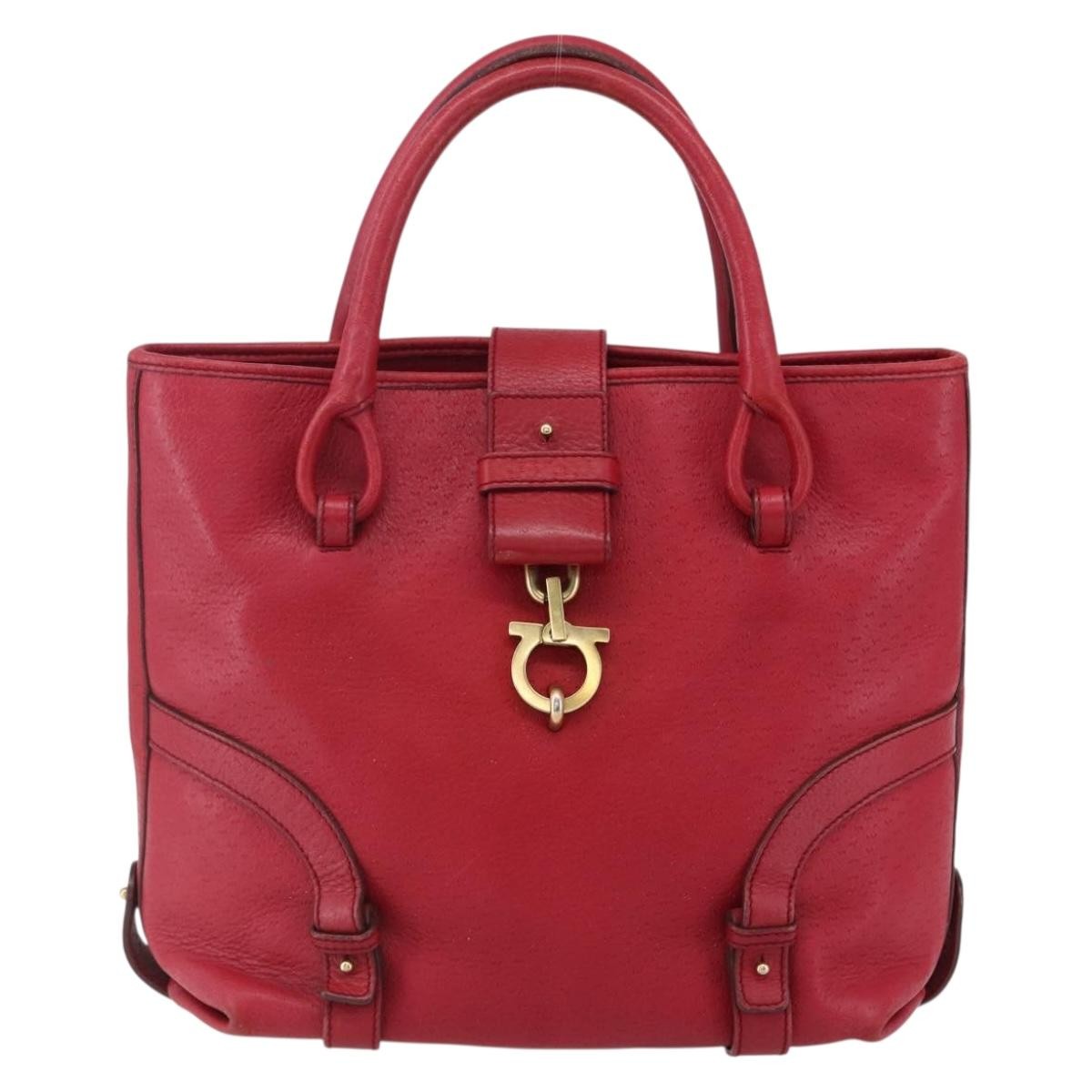 Salvatore Ferragamo Vintage Handbag Leather, RED, LEATHER, Handbag