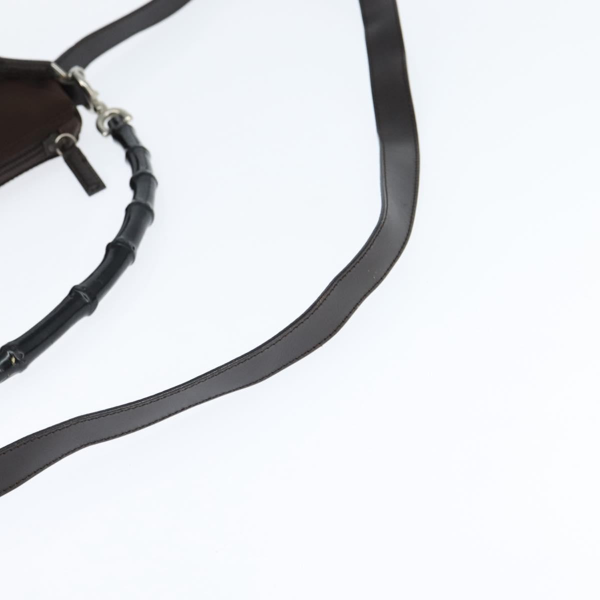 Gucci Vintage Bamboo Handle Bag Nylon, BROWN, NYLON, Handbag