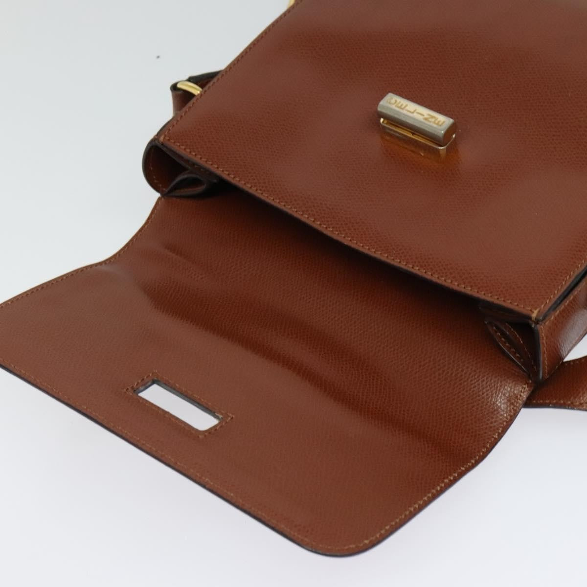 Celine Flap Shoulder Bag Leather, BROWN, LEATHER, Shoulder bag