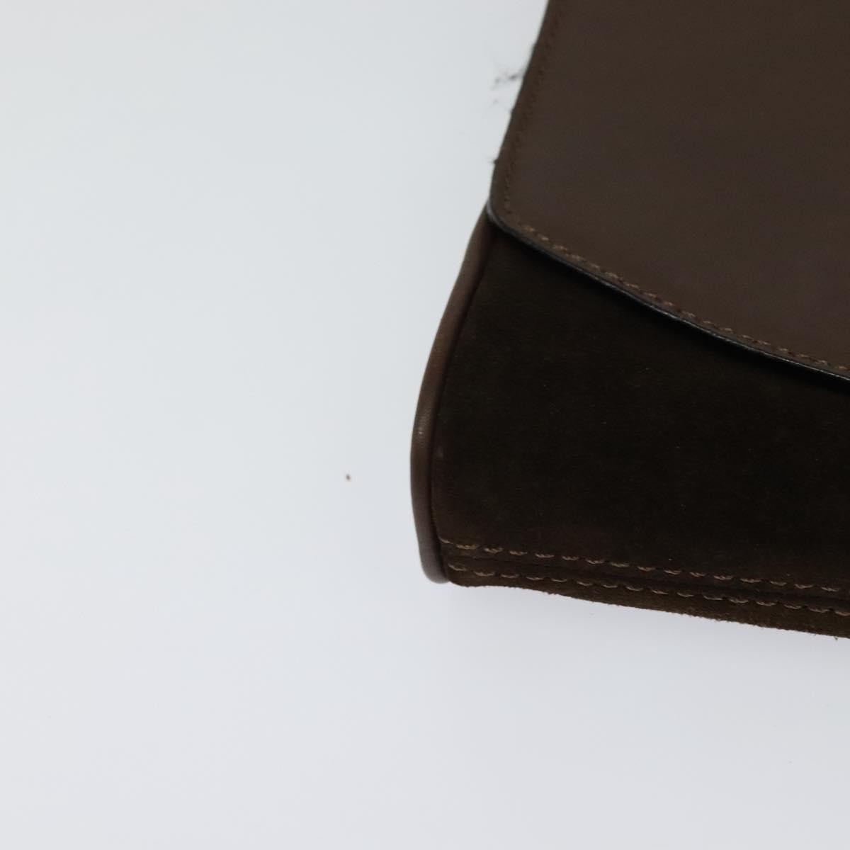 Celine Circle logo Suede and Leather, BROWN, SUEDE, Shoulder bag