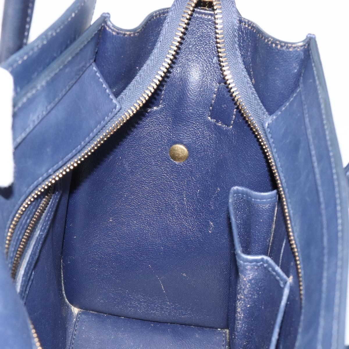 Celine Tricolor Luggage Bag Leather, Navy, Leather, Handbag