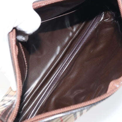 Burberry Nova check Pochette Canvas, BEIGE, CANVAS, Clutche & pouche