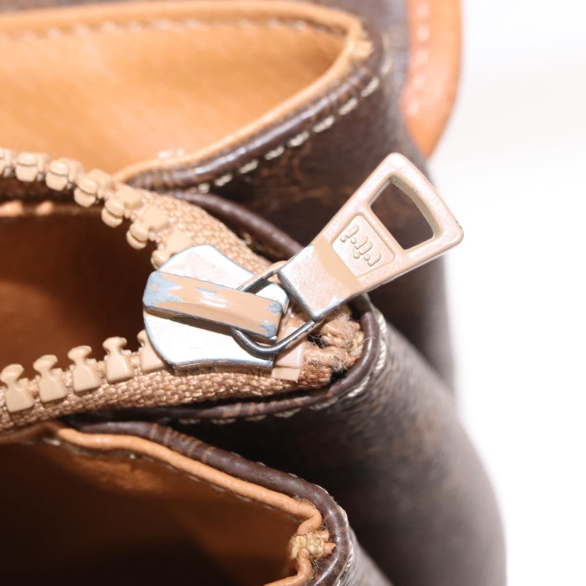 Celine Vintage Macadam Shoulder Bag Canvas, BROWN, CANVAS, Shoulder bag