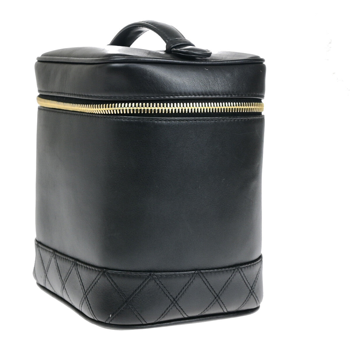 Chanel Vanity pouch Leather, BLACK, LEATHER, Toiletry Case