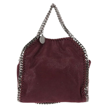 Stella McCartney Falabella Fold Over Crossbody Bag Velvet, BURGUNDY, POLYESTER, Crossbody bag