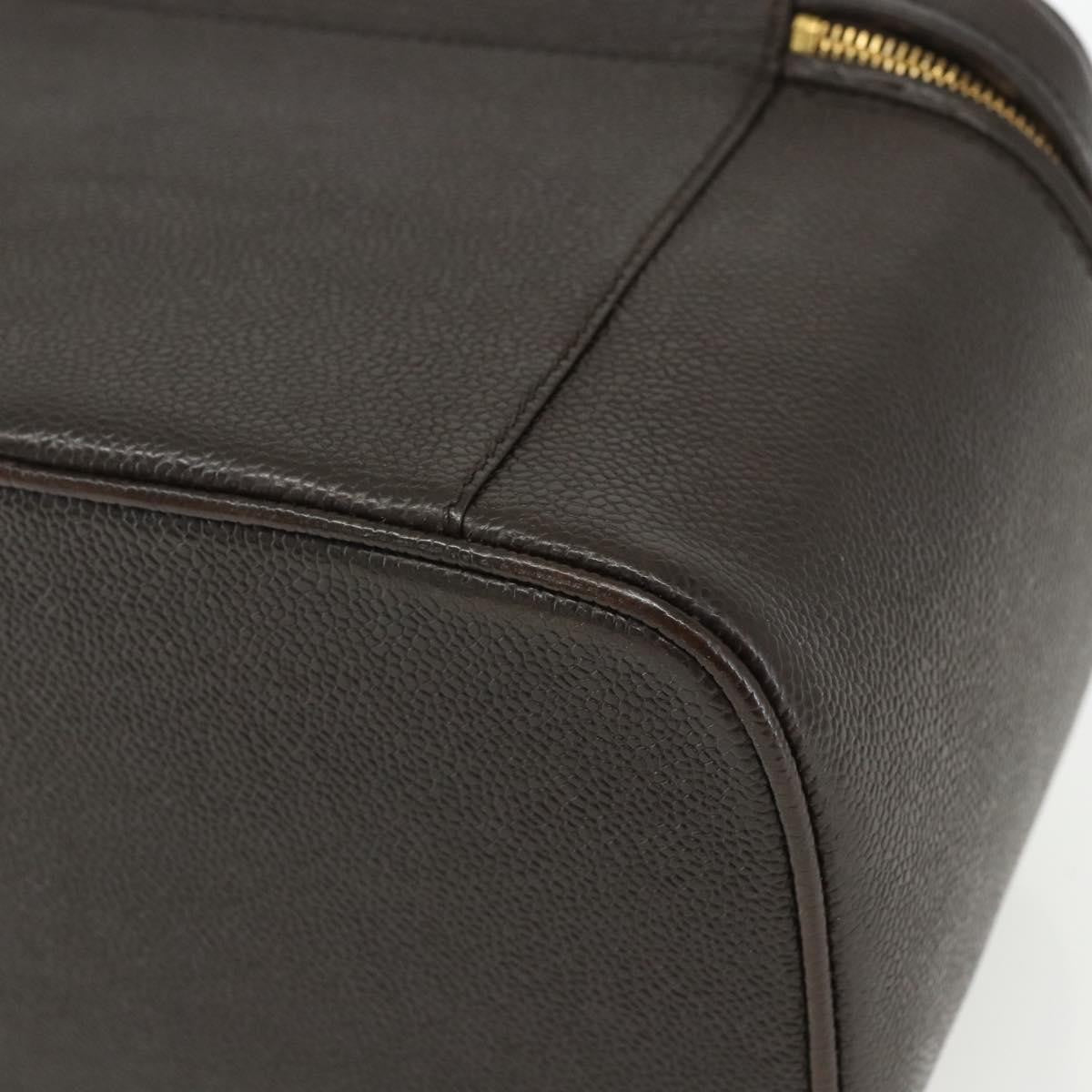 Chanel Vintage Timeless Vanity Case Caviar, BROWN, LEATHER, Handbag