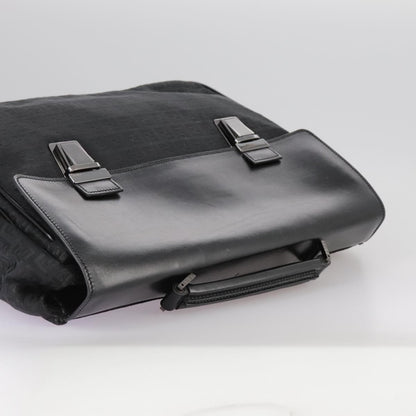 Fendi Convertible Pushlock Flap Satchel Zucca Canvas and Leather, BLACK, CANVAS, Briefcase