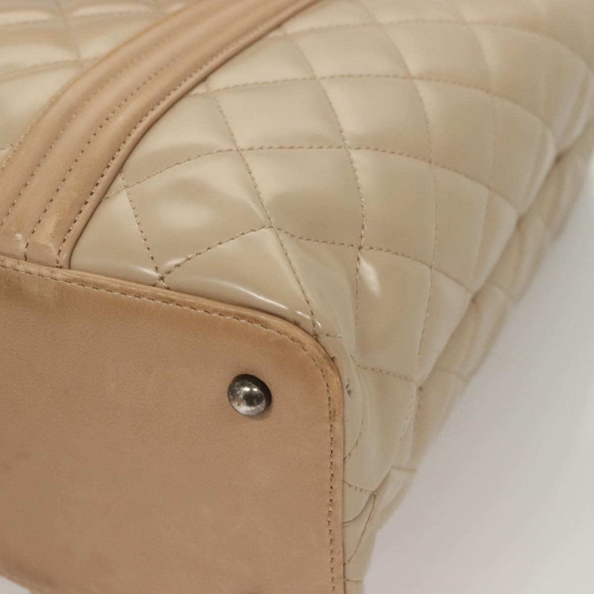 Chanel Quilted Boy Tote Quilted Aged Glazed Aged Calfskin, BEIGE, PATENT_LEATHER, Tote bag