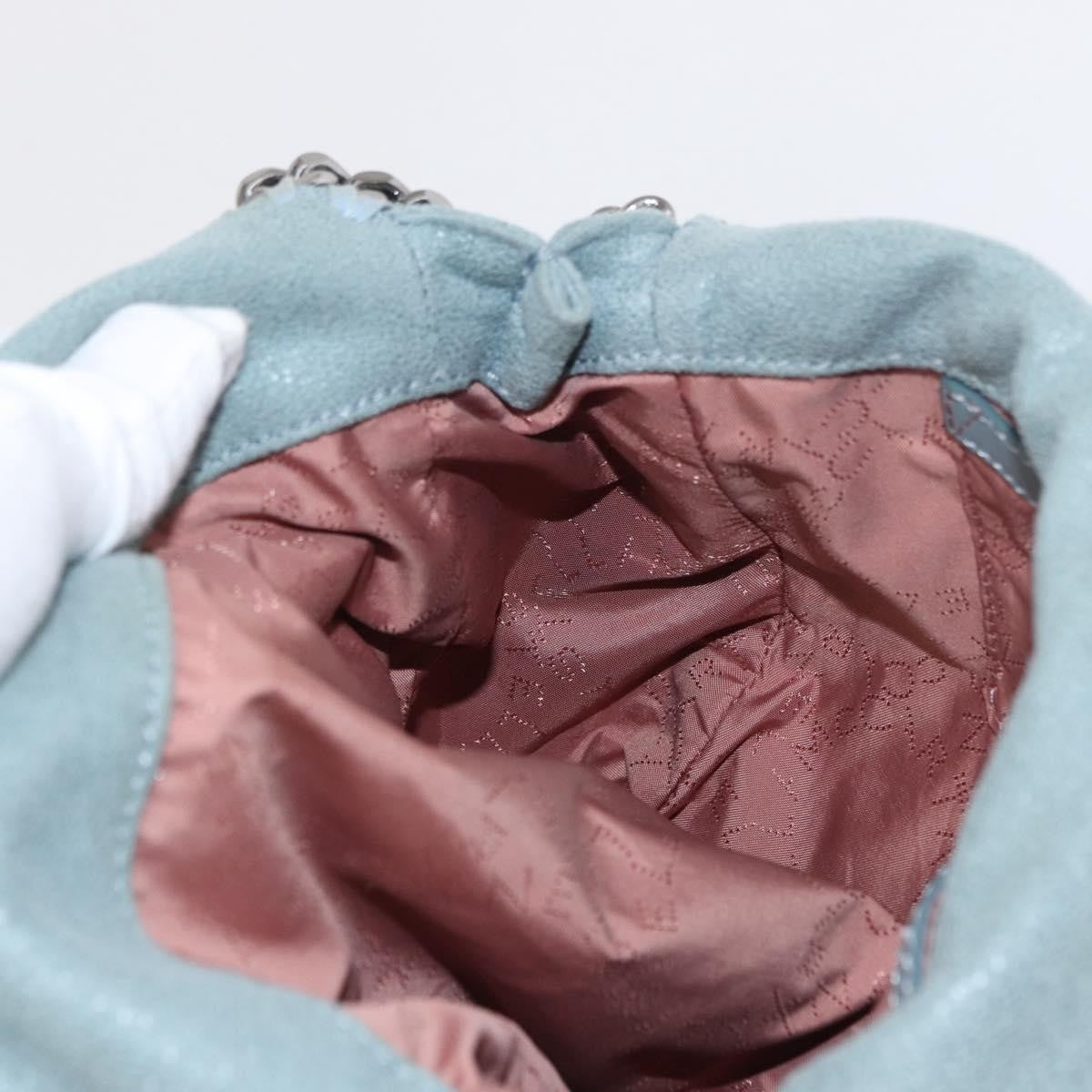 Stella McCartney Falabella Fold Over Bag Shaggy Deer, BLUE, SUEDE, Shoulder bag