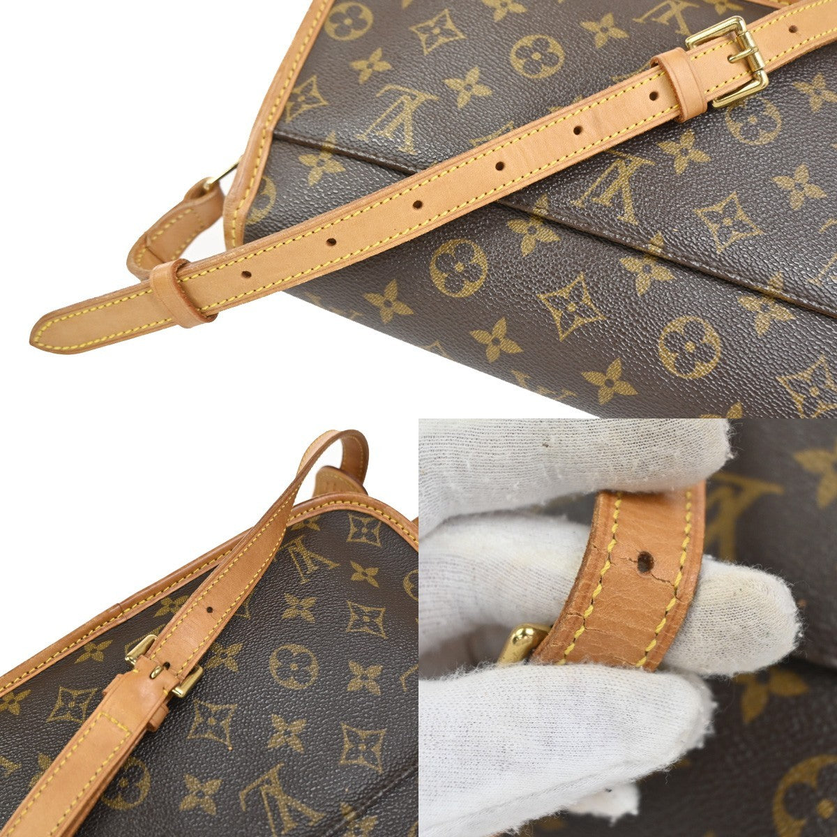 Louis Vuitton Sologne Handbag Monogram Canvas, Brown, Leather, Shoulder Bag