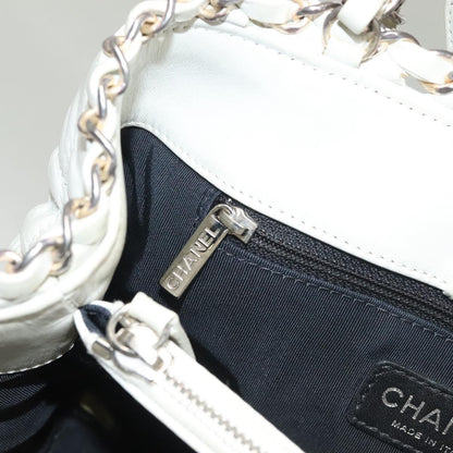 Chanel Chain Me Tote Quilted Calfskin, WHITE, LEATHER, Tote bag