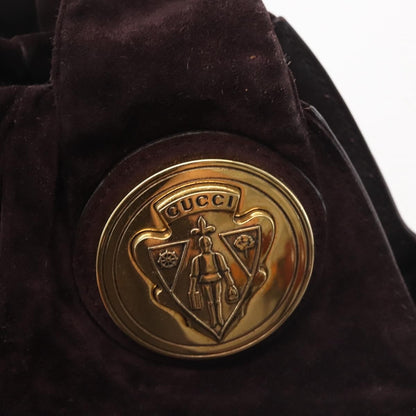 Gucci Hysteria Convertible Top Handle Bag Suede, BURGUNDY, SUEDE, Handbag