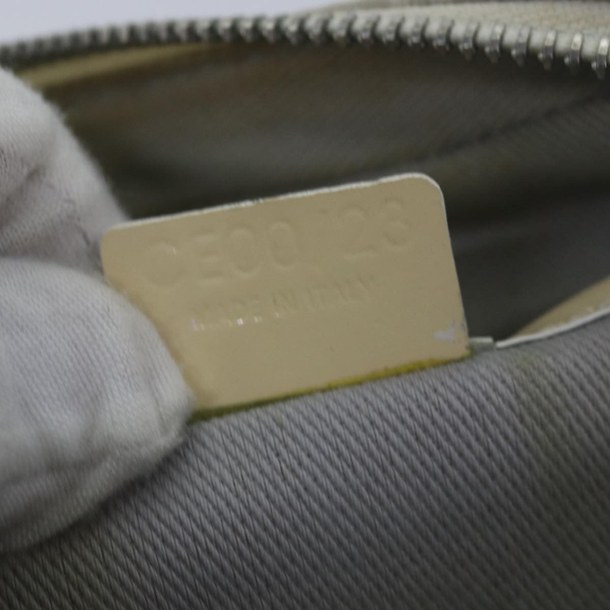 Celine Vintage Macadam Shoulder Bag Canvas and Leather, GRAY, CANVAS, Shoulder bag