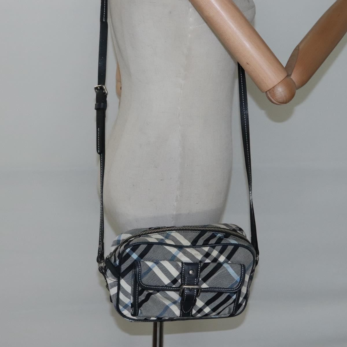 Burberry Nova Check Blue Label Nylon, GRAY, NYLON, Bag