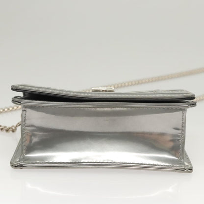 Christian Dior Diorama Wallet on Chain Enamel, SILVER, PATENT_LEATHER, Shoulder bag
