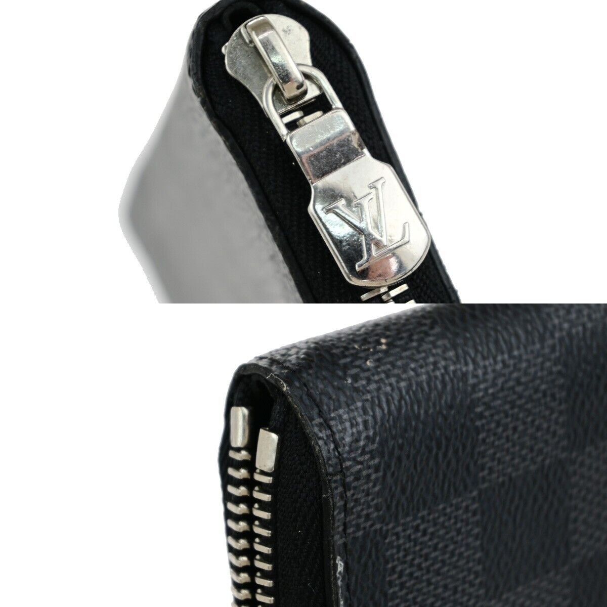 Louis Vuitton Zippy wallet vertical Damier Graphite, BLACK, LEATHER, Wallets