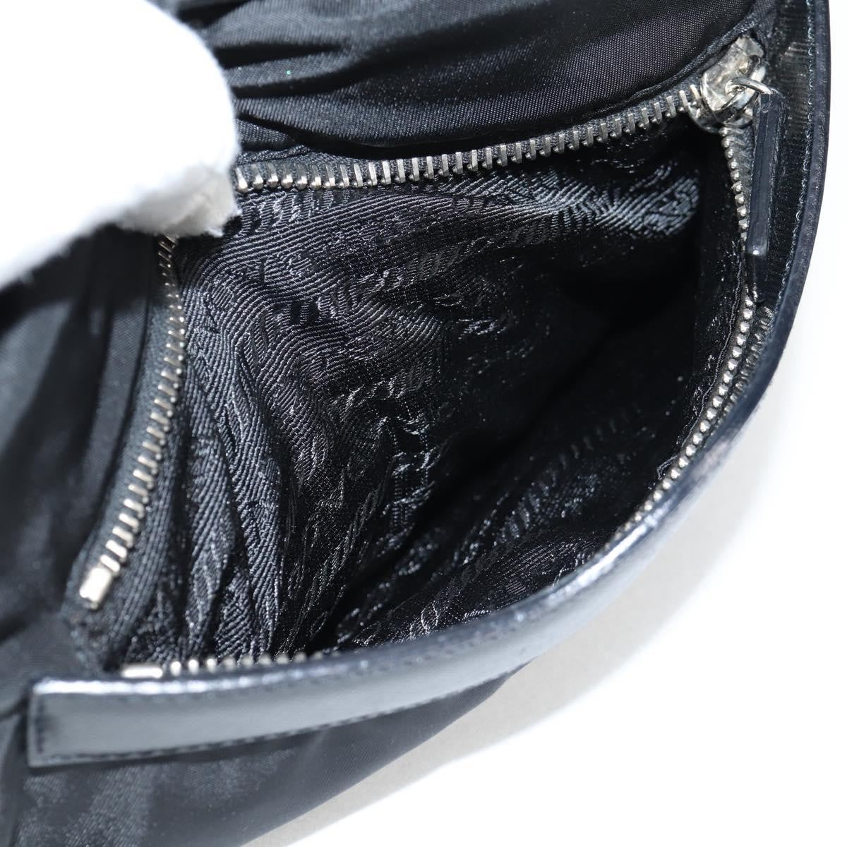 Prada Vintage Front Pocket Shoulder Bag Nylon, BLACK, NYLON, Shoulder bag