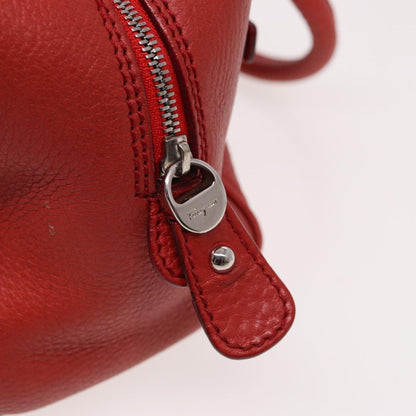 Salvatore Ferragamo Gancini Buckle Shoulder Bag Leather, RED, LEATHER, Handbag