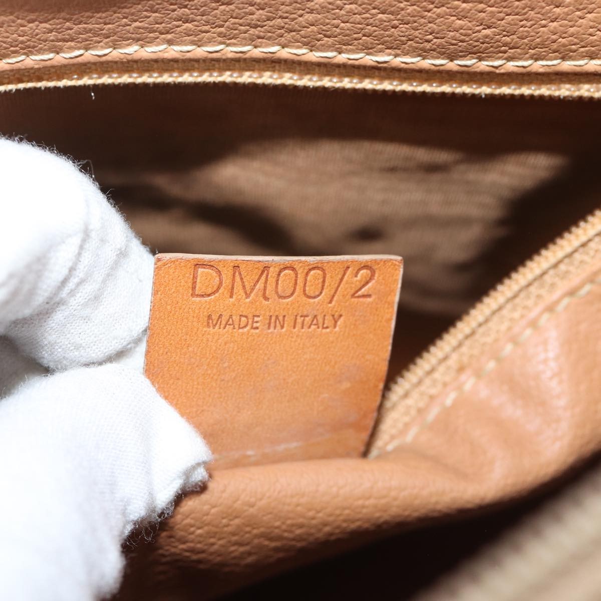 Celine Macadam Handbag Macadam with leather, BROWN, CANVAS, Handbag