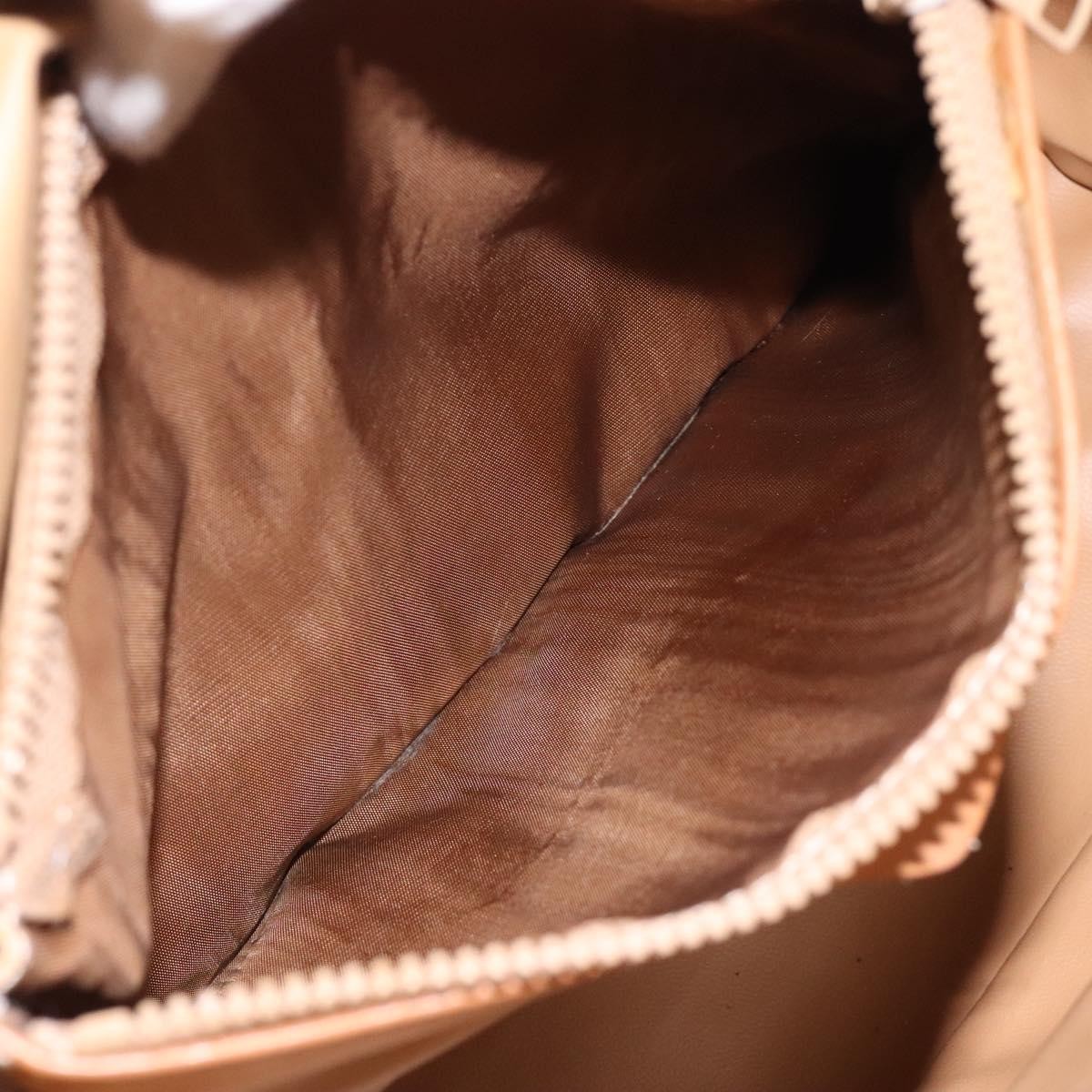 Celine Vintage Macadam Shoulder Bag Canvas and Leather, BEIGE, CANVAS, Shoulder bag