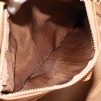 Celine Vintage Macadam Shoulder Bag Canvas and Leather, BEIGE, CANVAS, Shoulder bag