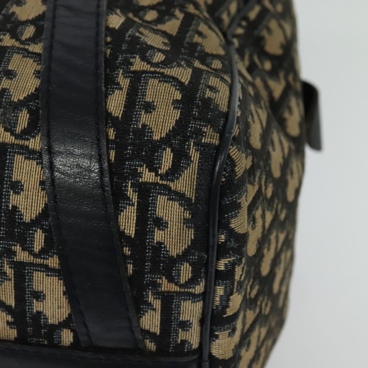 Christian Dior Vintage Trotter Boston Bag Diorissimo Canvas, NAVY, CANVAS, Handbag