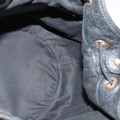 Balenciaga Pom Pon Giant Studs Bag Leather, BLACK, LEATHER, Handbag