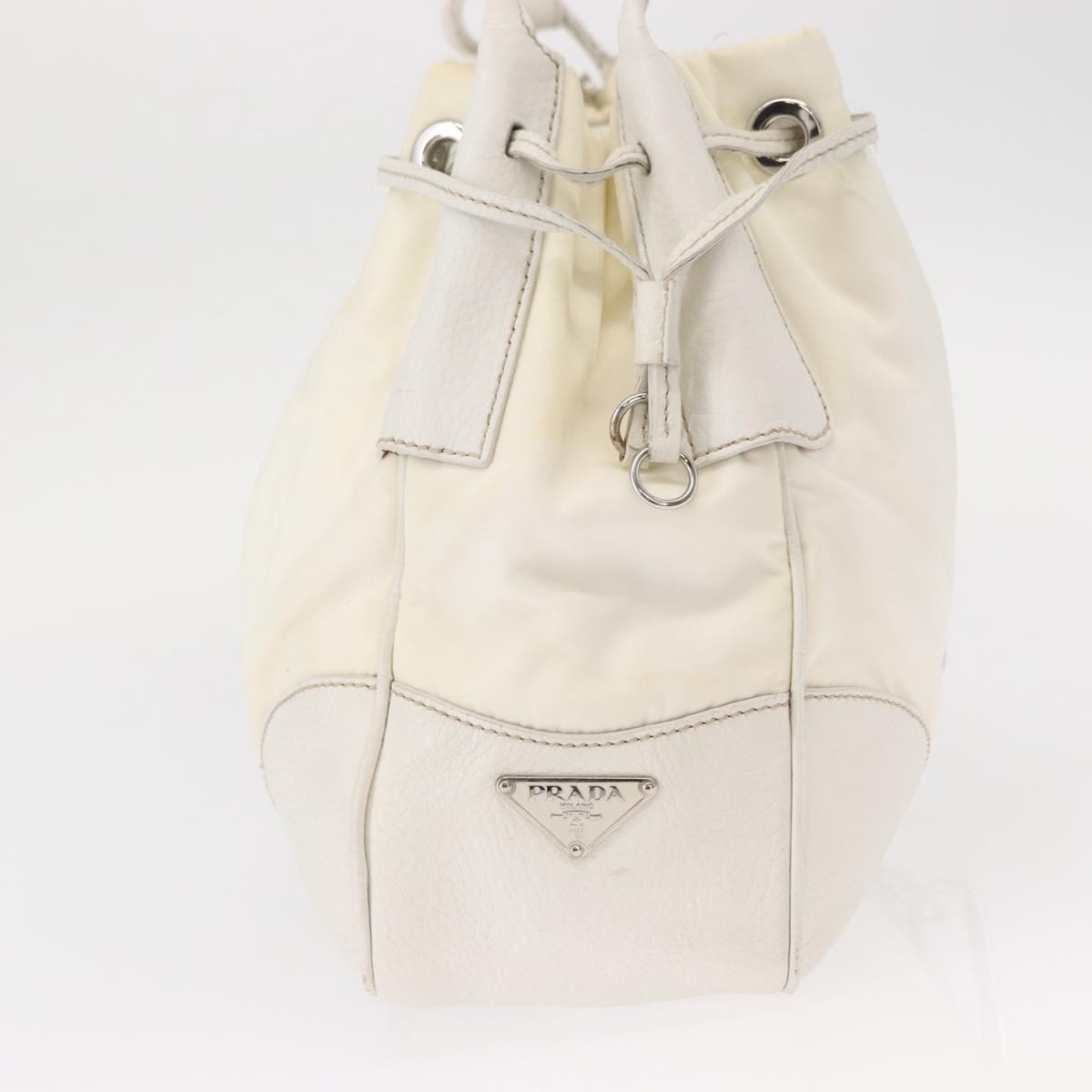 Prada Re-Edition 2002 Moon Handle Bag Re-Nylon and Leather, WHITE, NYLON, Shoulder bag