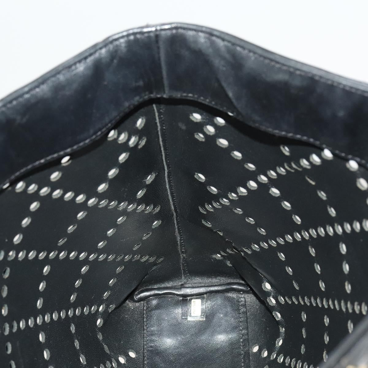 Chanel CC Chain Tote Perforated Patent, BLACK, PATENT_LEATHER, Tote bag