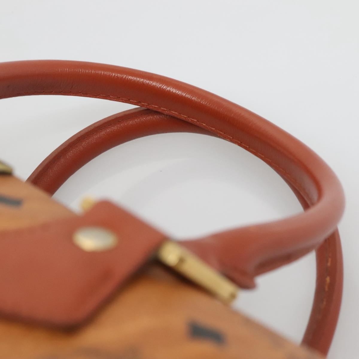 MCM Visetos Handbag Canvas and Leather, BROWN, PVC, Handbag