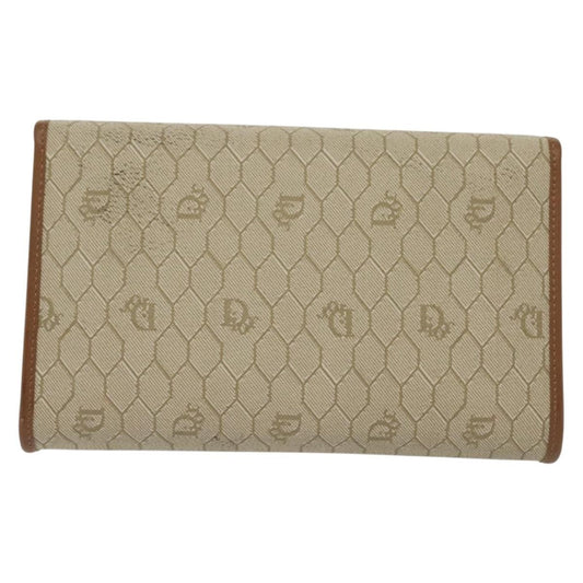 Christian Dior Vintage Honeycomb chain Canvas, BEIGE, CANVAS, Handbag