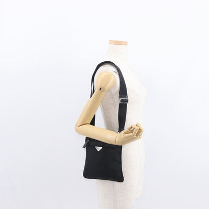 Prada Front Pocket Messenger Bag Tessuto, BLACK, NYLON, Shoulder bag