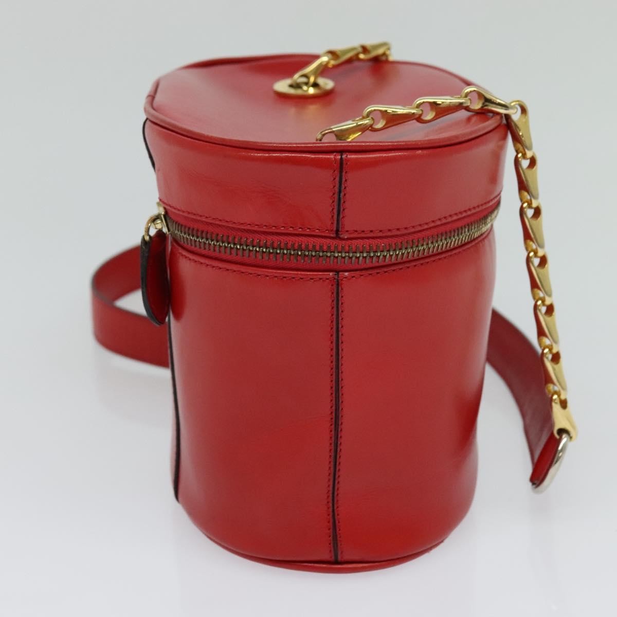 Celine Chain Shoulder Bag Leather, RED, LEATHER, Shoulder bag