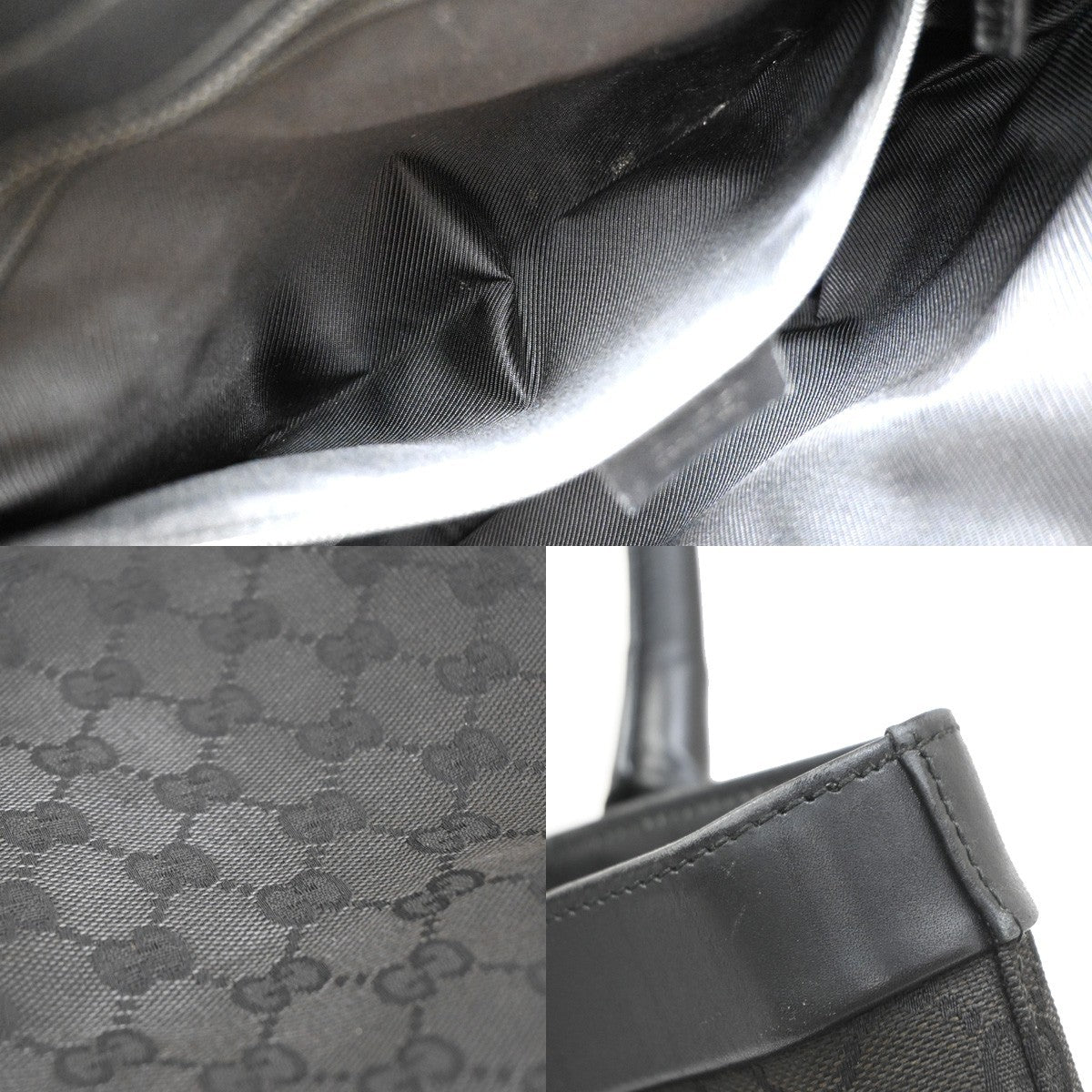 Gucci Vintage tote Canvas, BLACK, CANVAS, Tote bag