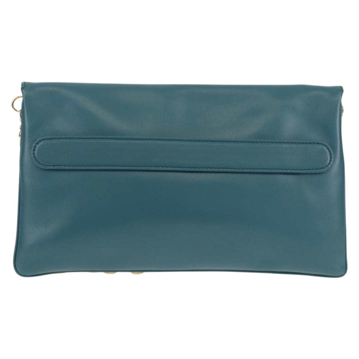 Christian Dior DiorDouble Chain Bag Leather, BLUE, LEATHER, Shoulder bag