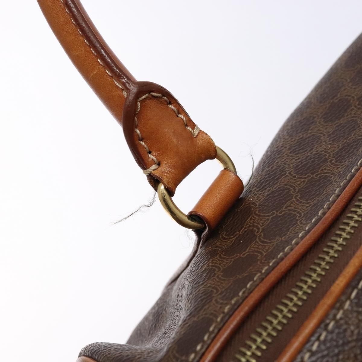 Celine Macadam Handbag Macadam with leather, BROWN, CANVAS, Handbag