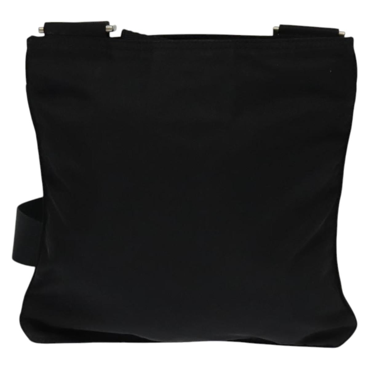 Prada Front Pocket Messenger Bag Tessuto, BLACK, NYLON, Shoulder bag