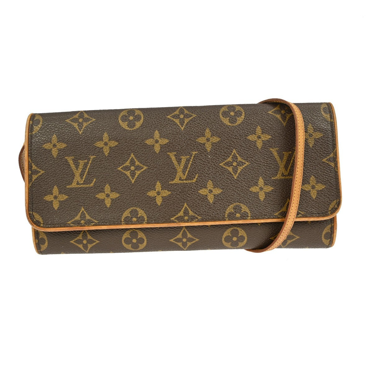 Louis Vuitton Twin Handbag Monogram Canvas, BROWN, CANVAS, Clutche & pouche